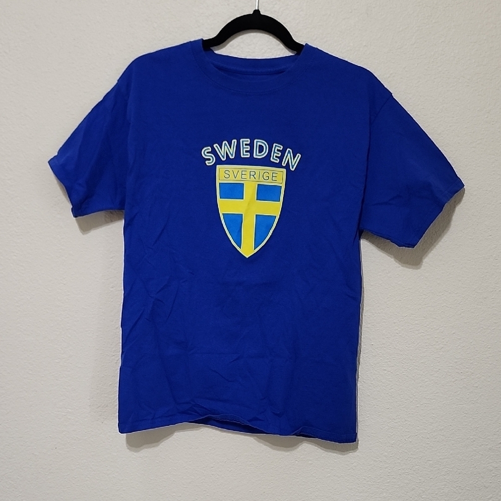 Sweden Blue T-Shirt with Yellow Emblem
